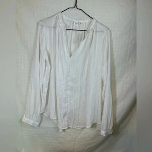 Gap White Boho Flowy Lite Blouse - Women's Size S - New With Tags